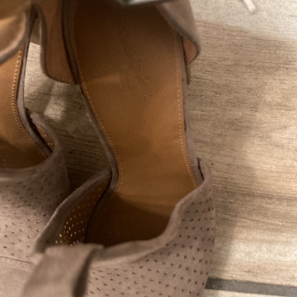 Universal Thread Taupe Peep Toe Perforated Ankle Booties - Picture 9 of 9